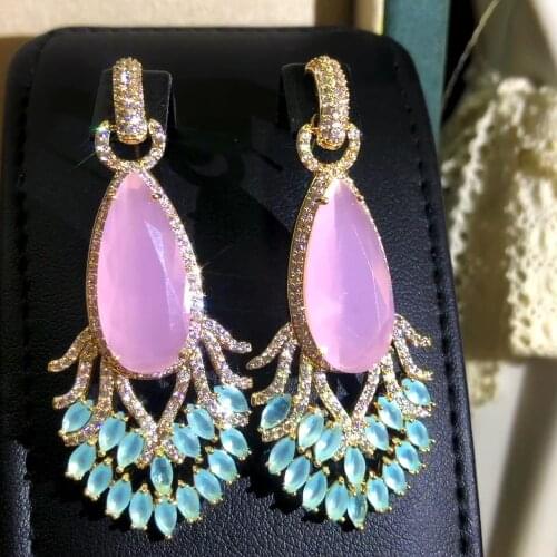 Missvikki New Bohemia Japan Korea Bridal Wedding Pendant Earrings Full Clear Charm Cubic Zirconia New Design Women Jewelry