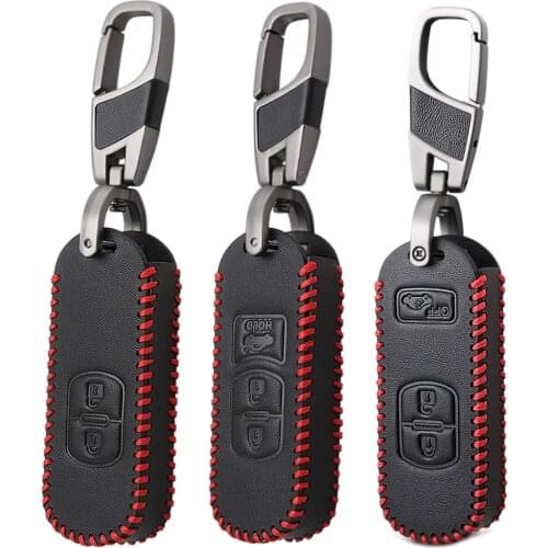 Fashion Car Key Case Leather Auto Styling Key Cover For Mazda 2 3 5 6 CX5 CX7 CX9 Atenza Axela Familia Keychain Accessories