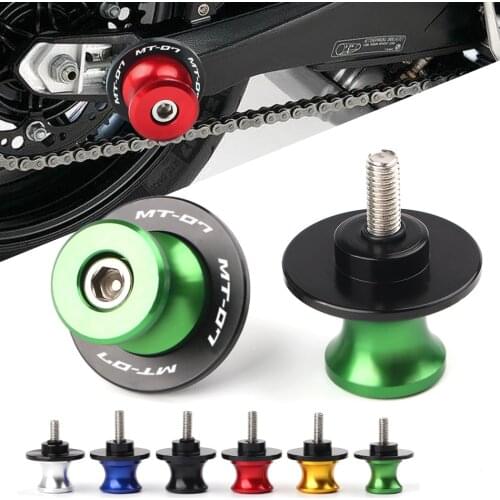 With Logo 6 Color M6 Motorcycle Accessories 2 Pcs 6MM CNC Aluminum Swingarm Spools Slider Stand Screw For Yamaha MT-07 MT07