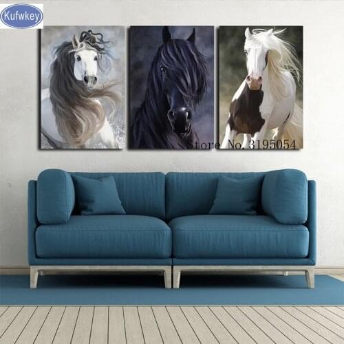 3pcs horse animals needlework mazayka bead embroidery full drill Diamond painting 5d Cross Stitch Rhinestone mosaic image gift