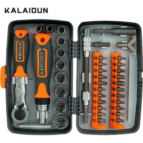 KALAIDUN 38 In 1 Ratchet Screwdriver Set Magnetic Precision Bits Kits Adjustable Socket Wrench Handle Multifunction Repair Tool