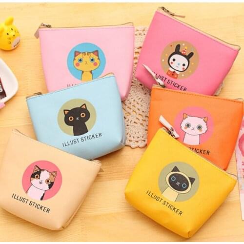 New Cartoon Cat Coin Purse Children Kitty Clutch Small Wallet Women Kids Cute Zipper Bag Pouch Holder 2020
