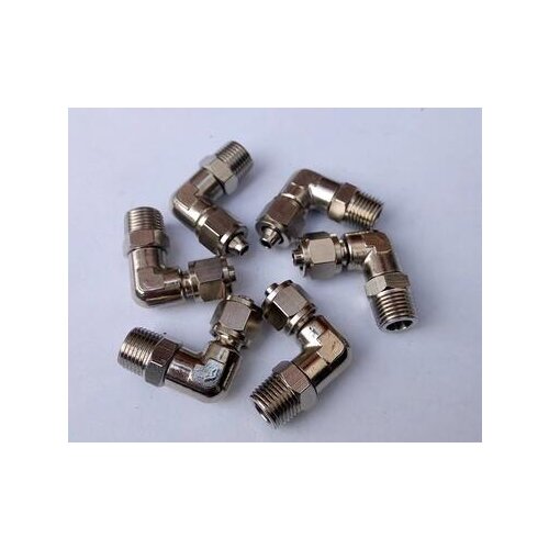 All copper plating nickel PL fast screw rotate 360 degrees bend external thread universal joint pneumatic hose connection PL8-01