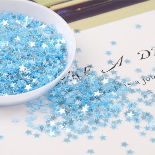 Transparent Blue Nail Sequin 10g/Lot 3mm star shape loose Sequins Paillettes for Nail Arts manicure, wedding decoration confetti