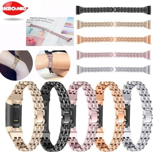 Five rows and two bead wrist bracelet For Fitbit Charge 3 frontier/classic style strap for Fitbit Charge 3 smart watch wristband