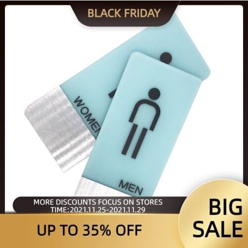 Men & Women Toilet Sign Restroom Signs Brush Frosted Acrylic And Aluminum UV Print Thickness 4.5mm