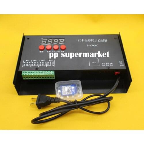 T4000 LED SD Card Controller Configurable RGB DMX512 LPD8806 1606 WS2811 WS2801