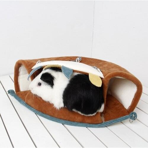 Pet Warm Bed Rat Hammock Winter Plush Cozy Bed Hanging Cage Warm Tunnel Hammock Squirrel Mouse Hamster Bird Shed Cave Pet Bed