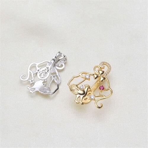 S925 Sterling Silver Screw Eye Pin Bail Top Drilled Beads End Cap For DIY Pearl Charm Pendant Connectors Jewelry Making