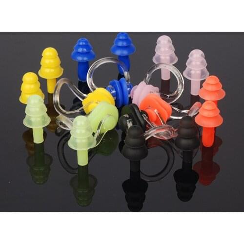 Waterproof Silicone Swimming Ear Plugs Nose Clip Set Box Packed Earplug For Surfing Diving and Learning Swimming