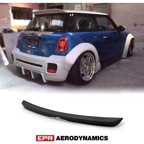 For R56 Mini Cooper S LB Rear Middle Spoiler (3 Door Hatch Only) Carbon Fiber Glossy Finished Black Rear Wing Accessories