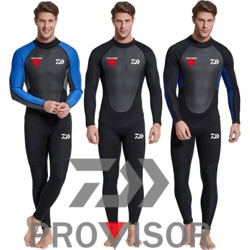 Dawa Fishing Clothes One-piece Diving Suit Warm Snorkeling Suit Winter Swimming Mens Swimsuit Wetsuit Suit 3mm Thick Material