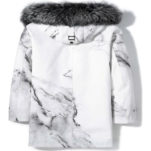 Winter Real Fur Coat Men Rabbit Fur Liner Parka 2020 Streetwear Thick Warm Long Jacket Large Fox Fur Hooded Hiver S-N2331