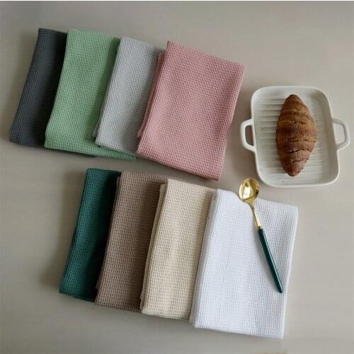 1piece 42x63cm Waffle Tea Towel Absorbent Tea Napkin Tablewares Cleaning Towel 100% Cotton