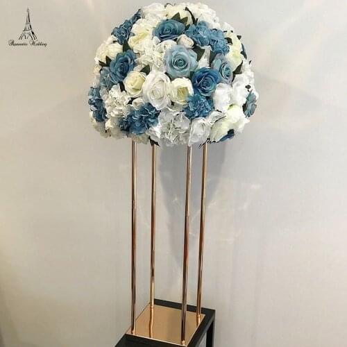 10PCS/lot Romantic Wedding Metal Gold Color Flower Vase Column Stand for Wedding Party Event Centerpiece Decoration