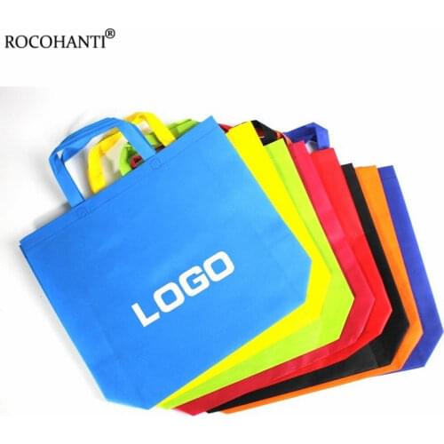 100x Non-woven Material and Handled Style Non woven Reusable Shopping Gift Bags Customized Printing Advertising LOGO Shop Bags