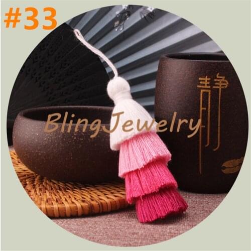 33 Colors Layers Tassels Pendant Cotton Ombre Tassels 4 Layered Hula Skirt Tassels 3" Tassels P17072501