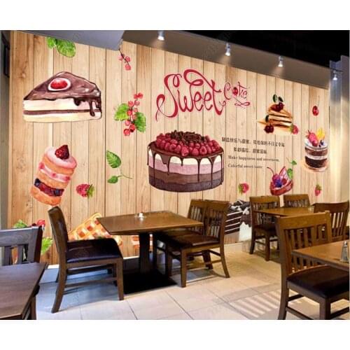 3d wallpaper custom photo mural Hand drawn bakery shop bakery restaurant home decor 3d wall murals wallpaper in the living room