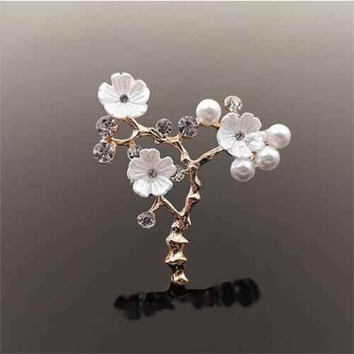 50pcs Plum Blossom Flower Pearl Crystal Metal Rhinestone Applique strass Wedding Decor Hairpin Hair Clip Brooch Accessories Arts