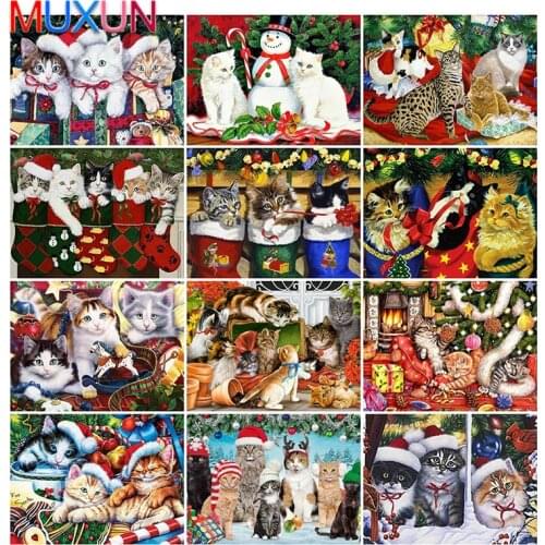 5D Diamond Painting Full Drill Square Christmas New Arrival 3D Diamond Embroidery Cartoon Needlework Diy Cat Handicraft Bh057