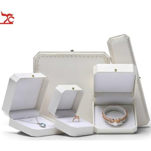 White Series Inlaid Octagonal Ring Box Bracelet Bracelet Box Box Hand Jewelry Jewelry Storage Box