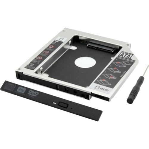 9.5MM SATA III Hard drive Case caddy tray adapter Laptop DVD-ROM Optical Bay Drive Slot for 2.5'' SSD HDD Aluminum Alloy