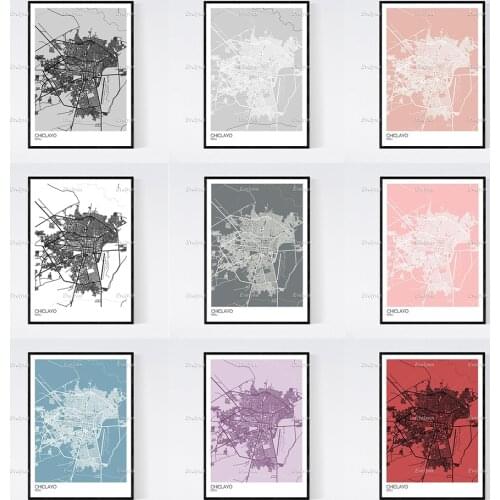 Chiclayo, Peru Map Art Print - Many Styles - Scandi /Vintage / Wall Art Canvas Modular Pictures Modern Home Decor Posters