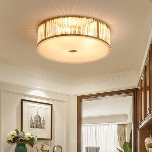 Gold Round Modern LED Ceiling Lights For Living Study Room E14 Indoor Lamps Parlor Foyer Lustres Lampadario Luminaire
