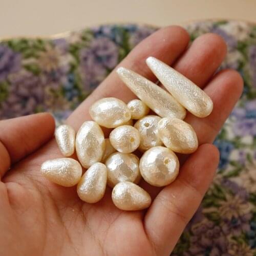 Long-san-feeling wrinkled imitation pearl series diy hand-made earrings bead jewelry accessories material