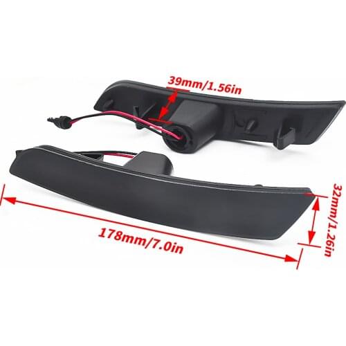 Smoke Lens Amber/Red Full LED Side Marker Light Kit Compatible For 2016-up Gen6 Chevy Camaro, Replace OEM Sidemarker Lamps