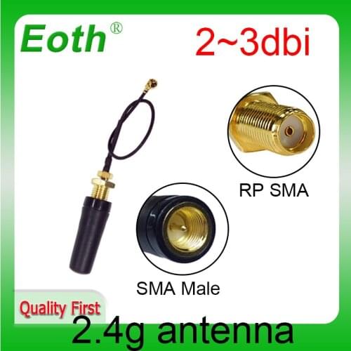 2.4GHz Wifi uhf Antenna 2.4G Omni Directional SMA Male 2.0dBi Antennas + PCI U.FL IPX to RP SMA Male Pigtail Cable