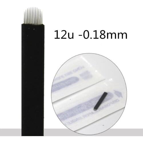 0.18mm Black flex 15 U Shape Microblading Needles Tebori Microblading Blades For Permannet Manual Tattoo Pen