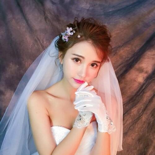 Summer Sunscreen Gloves Wedding Crystal Gloves Female Etiquette Driving Gloves Tulle Dance Wedding Riding White Car Accessories