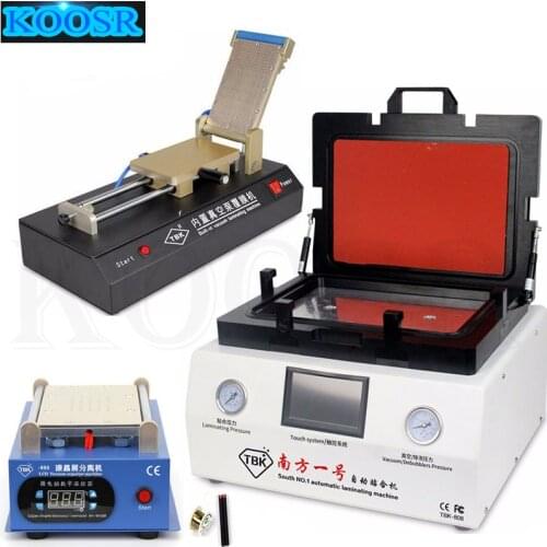 TBK 808 Vacuum Laminating/Bubble Remover Touch Screen Repair Machine +TBK988 split screen machine + TBK-761 OCA Film Laminating