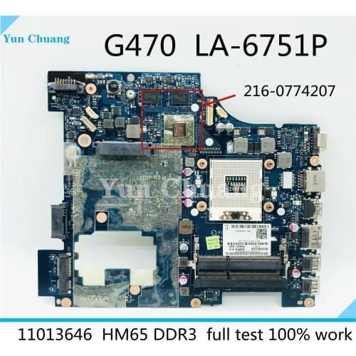 Laptop motherboard For LENOVO G470 14' Inch HD6370M Mainboard 11013646 PIWG1 LA-6751P HM65 216-1774207