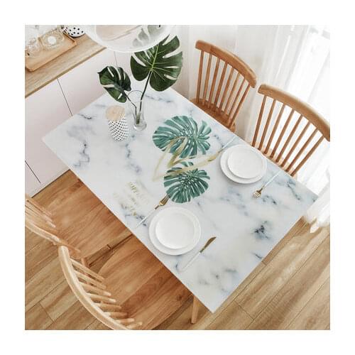 PVC Soft Glass Tablecloth Waterproof Oilproof Plastic Modern Dining Table Cover with Kitchen Heavy Duty Plastic Mat
