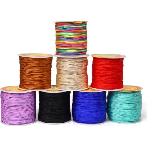 100M 0.8mm Black Red Blue No elasticity Nylon Cord Rope Chinese Knot Macrame Cord Rope For Jewelry Making For Shamballa Bracelet