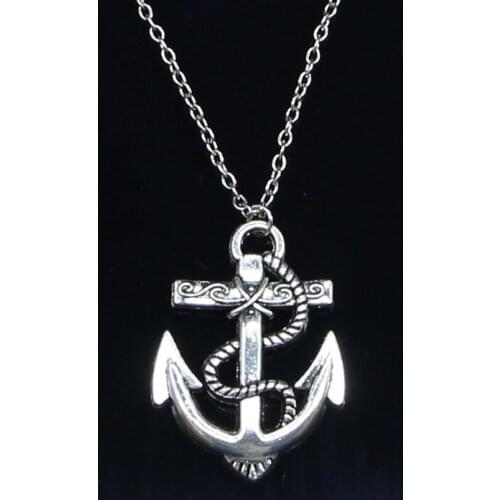 New Fashion Necklace 40x38mm anchor rope Pendants Short Long Women Men Colar Gift Jewelry Choker