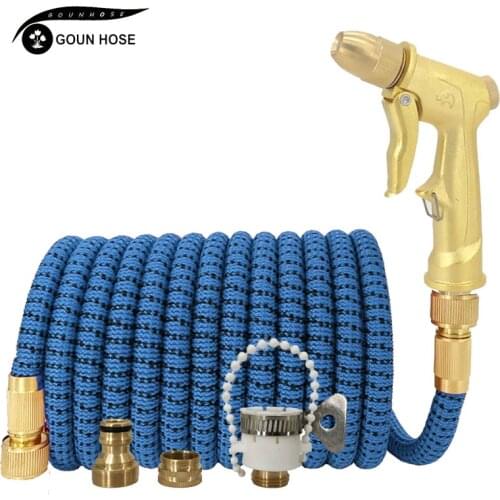 New 1/2 High Pressure Telescopic Hose Magic Flexible Garden Watering Hose Metal Water Gun Household Car Wash Garden Watering