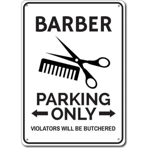 Barber Parking Sign Metal Tin Sign Metal Sign,Barber Sign, Barber Decor, Hair Cutter Sign, Scissors Decor, Barber Present