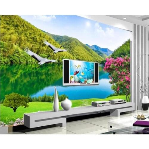 Custom 3D Photo Wallpaper HD Forest Mountain Lake Natural Landscape Large Wall Painting Living Room Background Mural Wallpaper