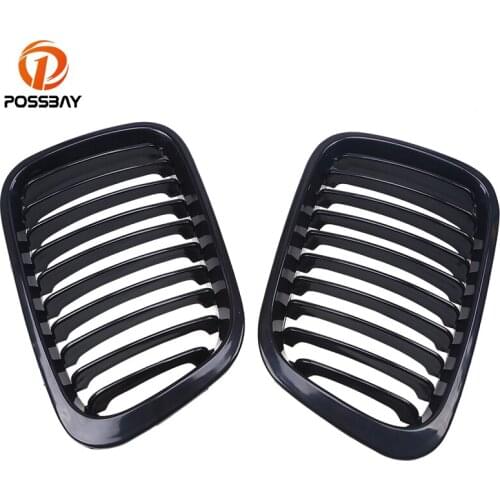 POSSBAY Gloss Black Front Kidney Grills Grilles for BMW 3-Series E46 316ti/318i Touring 1998-2001 Pre-facelift Racing Grille