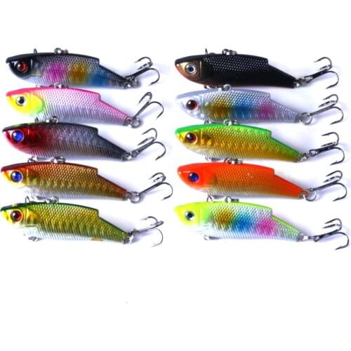 10pcs VIB Fishing Lure 5.5cm 10g Strong vibration Fishing lifelike Crankbait Sinking Winter Sea Hard Bait accessories ice fish