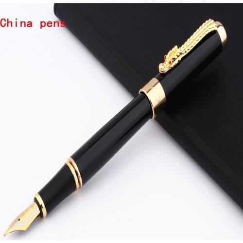 Luxury quality Jinhao 1200 Black Oriental Dragon Business office Fountain Pen New