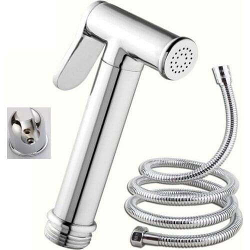 Copper Bidet Sprayer Nozzle Set Bathroom Toilet Anal Douche Handheld Hygiene Shattaf Shower Head Floor Cleaning Gunjet+1.2m Pipe