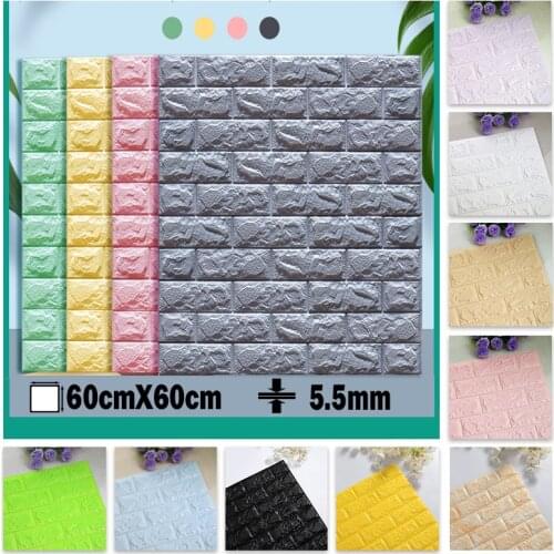 Self-Adhesive 3D Wall Stickers Imitation Brick Panels Bedroom Home Decor Waterproof Wallpaper Kitchen Living Room TV Backdrop