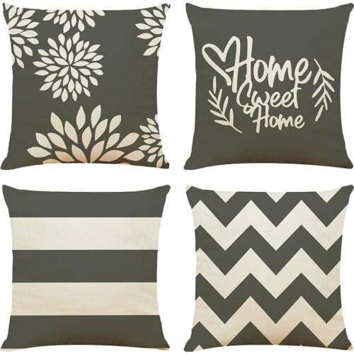 Gray Check Cushion Cover Hoga Decorative Pillow funda cojines 45x45 housse de coussin Nordic Pillow Cover for Sofa Car