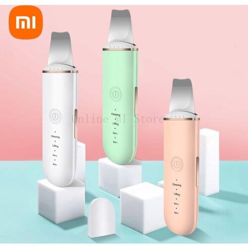 Xiaomi Ultrasonic Skin Scrubber Ion Skin Spatula Blackhead Remover Shovel Clean Cavitation Peeling Facial Lifting Cleaning Brush