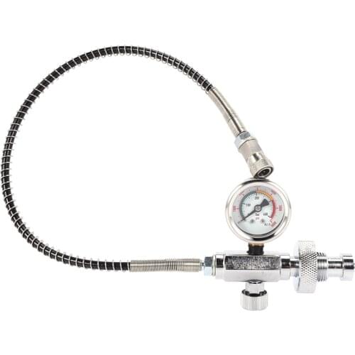 PCP Air Fill Station Charging Adapter for Diving Cylinders with G5/8 Inch Din Adaptor and 50cm Spring Hose