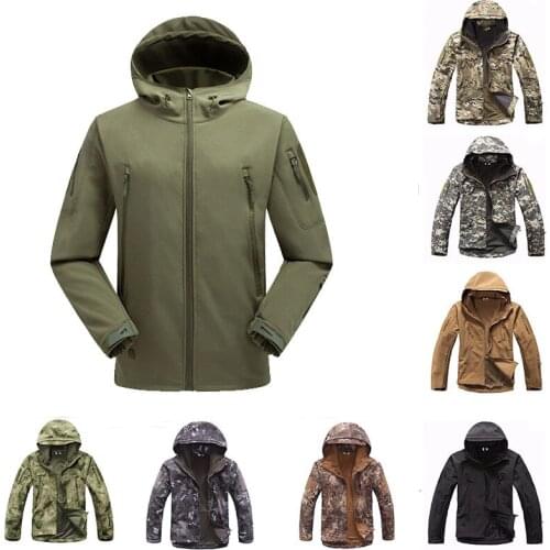 Tactical Jacket Shark Skin Soft Shell Clothes Hiking Jackets Men Windbreaker Waterproof Military Fleece Field Jacket